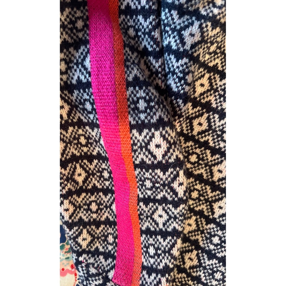 Maeve Anthropologie Womens Large Fair Isle Turtleneck Sweater Pink Orange Stripe - Picture 5 of 8